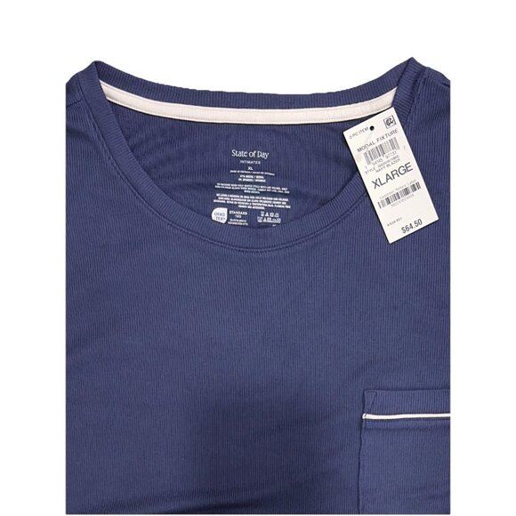 State of Day Women’s Modal Pajama Set – Navy Blue 2-Piece Top & Pants – XL - Picture 4 of 4